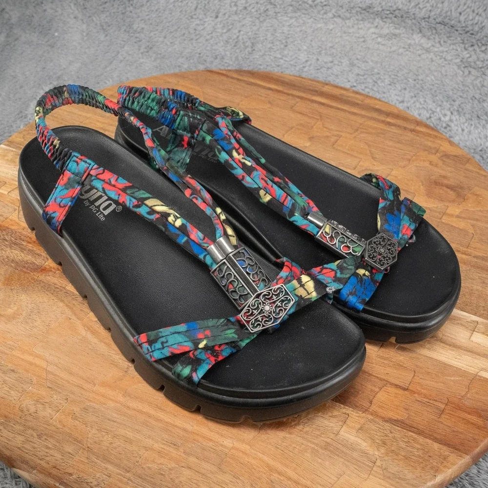 Alegria Roz Strappy Sandal Get Away Black T Strap Womens‎ Shoes EU 38 US 7